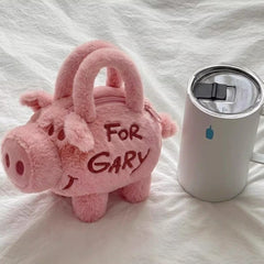 Personalized Plush Pig Crossbody Coin Purse