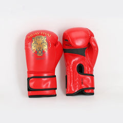Boys Muay Thai Boxing Training With A Punching Bag And Gloves
