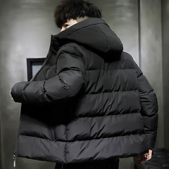 Men's Fashion Short Hooded Cotton-Padded Jacket