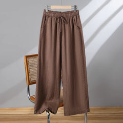 Plus-size Drawstring Straight-leg Casual Pants
