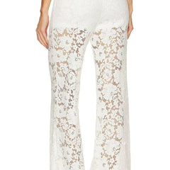 Spicy Girl High-Waist Patchwork Mesh Straight-Leg Trousers