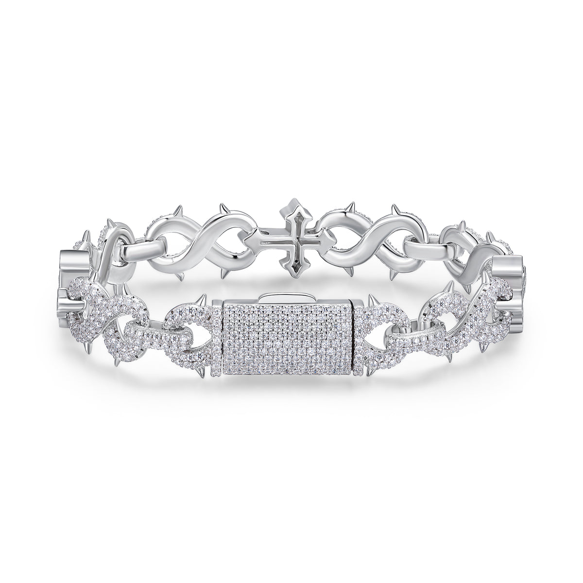 A Luxurious And Fashionable Minimalist Jewelry Bracelet Featuring Top-quality Moissanite, Made Of S925 Silver Electroplated With Platinum.