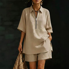 Women's Top Short-Sleeve Shirt Set