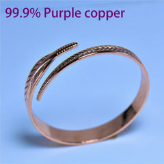 Retro Copper Bracelet With A Leaf Pattern