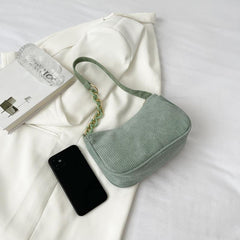 Artistic Fabric Bag Minimalist Casual Corduroy Single-shoulder Bag For Women