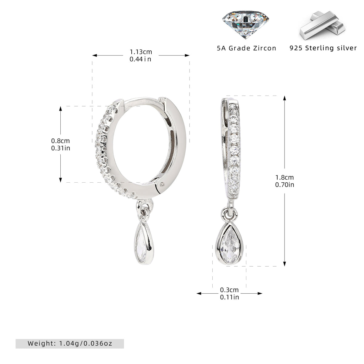 European And American Light Luxury High-end Diamond-encrusted Earrings