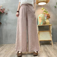 Women's Cotton-Linen High-Waist Loose Pants