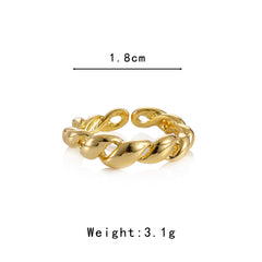 Open-ended Spring-wound Line Ring For Women
