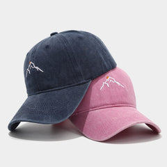 Neue Baseballkappe mit Stickerei „Mountain Peak Sunset“ (gewaschen)