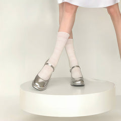 Bow Slouchy Socks, Summer Thin Mesh Hollow Out Japanese Ins Trendy Internet-Famous Calf Socks