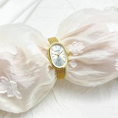 Sunlifex Cross-Border Bestseller Small-Dial Oval Gold Wheat-Grain Watch
