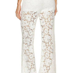 Spicy Girl High-Waist Patchwork Mesh Straight-Leg Trousers