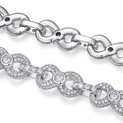 A Luxurious And Fashionable Minimalist Jewelry Bracelet Featuring Top-quality Moissanite, Made Of S925 Silver Electroplated With Platinum.