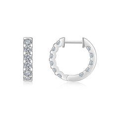 A Luxurious And Fashionable Minimalist Jewelry Earring Set Featuring Top-quality Moissanite Stones, Made Of S925 Silver Electroplated With Platinum.