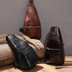 Men's Chest Top Layer Cowhide Retro Men