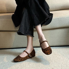 French-style Square-toe Mary Jane Shoes With A Hidden Heel