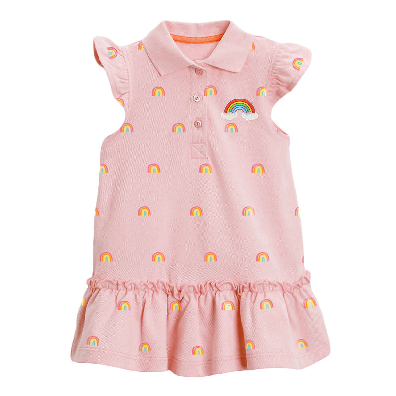 Children's Dress Sleeveless Lapel Children's Polo Skirt