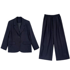 Sophisticated Look Tencel Linen Blazer And Pants Suit For Women