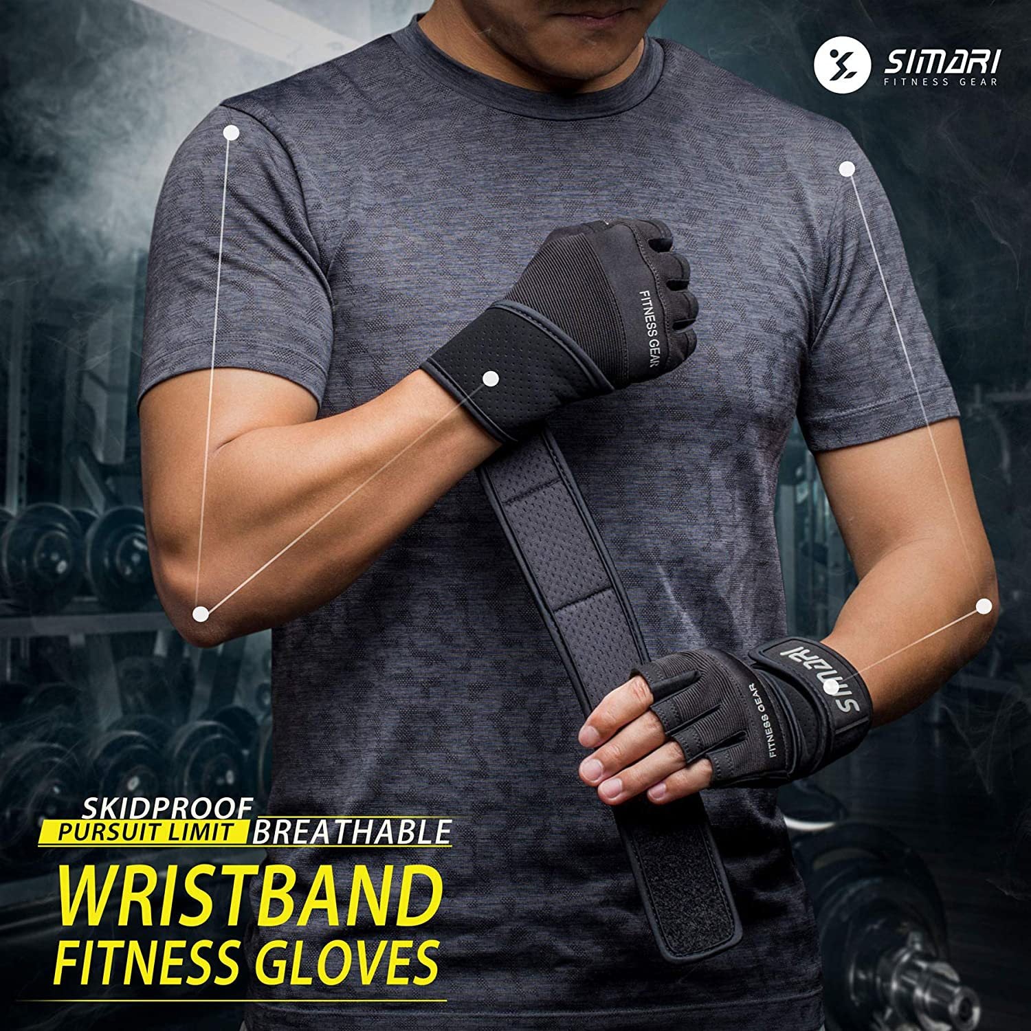 Men's Simplicity All-Match Sports Fitness Short Finger Gloves