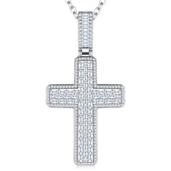 A Luxurious And Fashionable Minimalist Jewelry Pendant Necklace Set With Top-quality Moissanite, Made Of S925 Silver Electroplated With Platinum.