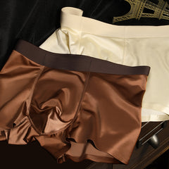 Comfortable And Healthy 10A Antibacterial Mulberry Silk Crotch High-Elastic Seamless Waistband Boxer Briefs