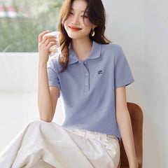 Sweet Youth-boosting Chic Polo Shirt With A Turn-down Collar