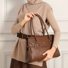 New Commuter Retro Versatile Genuine Leather Underarm Womens Bag