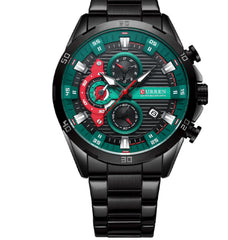 Six-hand Steel-band Round Quartz Watch A Stylish Timepiece