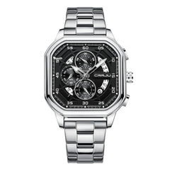 Waterproof Square Couples Multifunctional Calendar Steel-Strap Fashion Watch