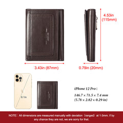 Multi-slot Men's Zipper Bag Genuine Leather Multi-color Coin Purse