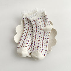 Summer Short Thin Cute Flower Lace Casual Boat Socks