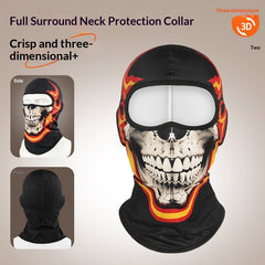 Brushed Printed Full-face Neck-covering Hood