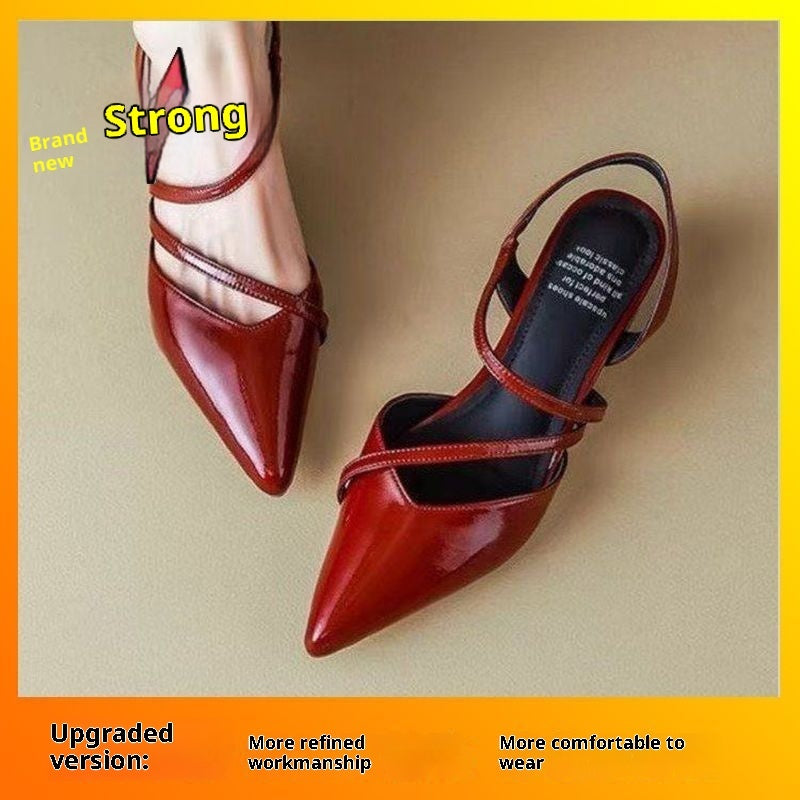 Retro Versatile Closed Toe Low Cut Pointed Toe Sandals