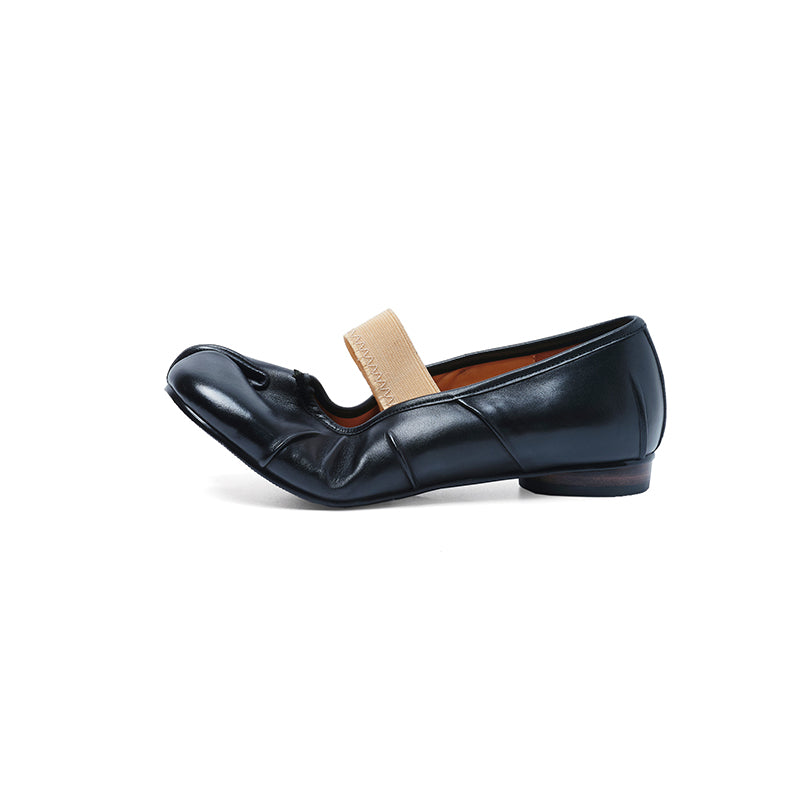 Women's Premium Full Grain Leather Tabi Mary Jane Ballet Flats, Split-Toe Shoes
