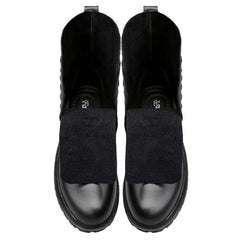 Men's Leather Winter Fleece-Lined British-Style Boots