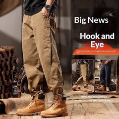 American-style Straight-leg Button-fly Workwear Casual Pants