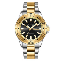 Mens Large-Dial Waterproof Dual-Date Business Watch