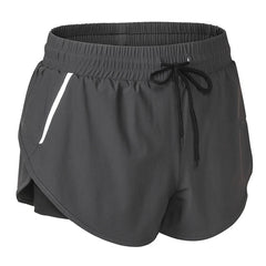 Women Quick Dry Fake 2 in 1 Reflective Running Shorts Girls Double-Deck Gym Yoga Fitness Jogging Workout Short Pants Custom Logo