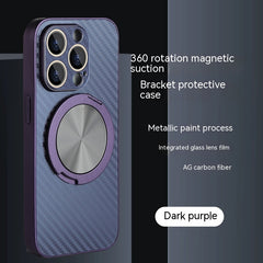 New AG Carbon Fiber Pattern 360 Rotating Bracket Magnetic Phone Case