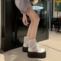 Women's Hollowed-Out Thick-Soled Mesh Ankle Boots