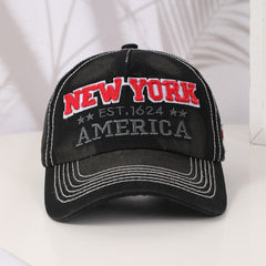 Spring And Autumn Men's And Women's Style Baseball Caps With Fashionable NEW YORK Letter Embroidery. Versatile For Outdoor Cycling.