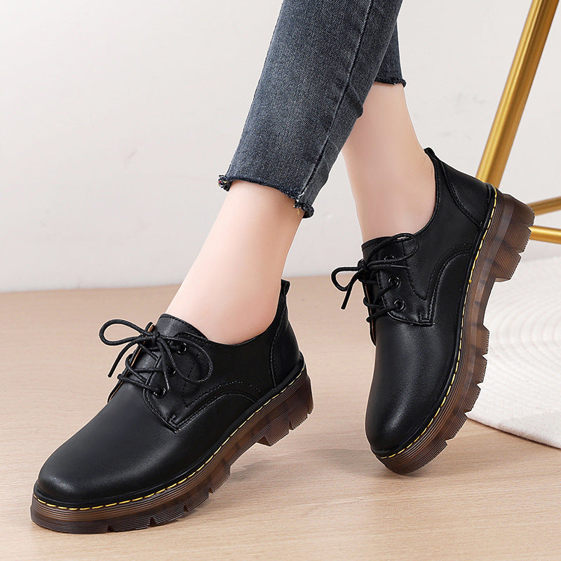 Women's Retro Soft-Soled British-Style Versatile Chunky-Heel Shoes