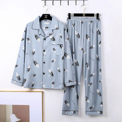 Minimalistischer Herren-Loungewear-Pyjama mit langen Ärmeln
