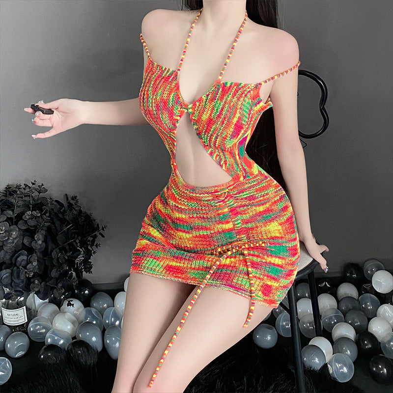 Female Backless Sweater Pajamas Skirts