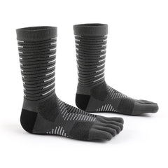 Outdoor Marathon Running Men's Mid-Calf Non-Slip Five-Finger Socks