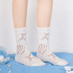 Glass Fiber Thin Socks Anti Slip Beach Style Casual Simple And Versatile Short Tube Socks