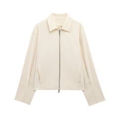 European And American-style Lapel Long-sleeve Zip-up Baseball Uniform Jacket