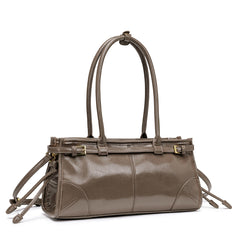 Casual All-Match Vintage Oil Wax Leather Handheld Underarm Bag