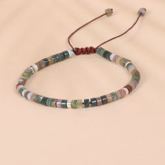 Stone Bead Woven Bracelet Jewelry