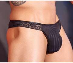 Lightweight Striped Lace Mens Thong Sexy